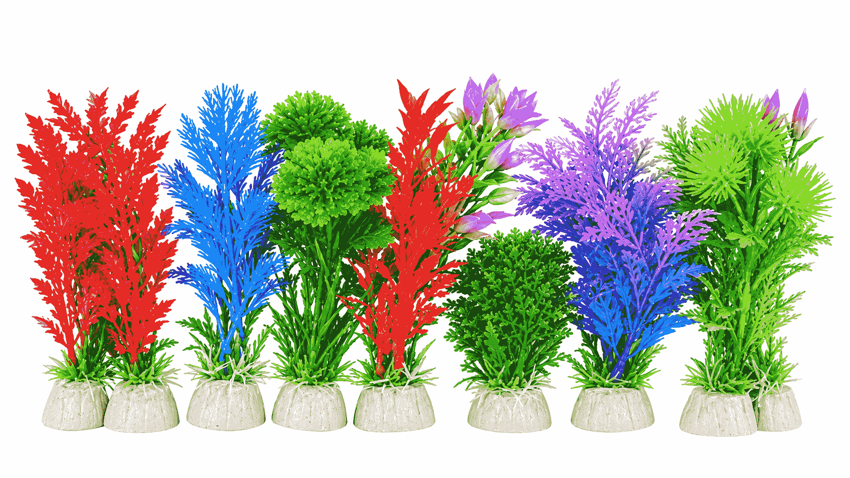 Artificial Aquarium Plants (Pack: 7 Pieces)